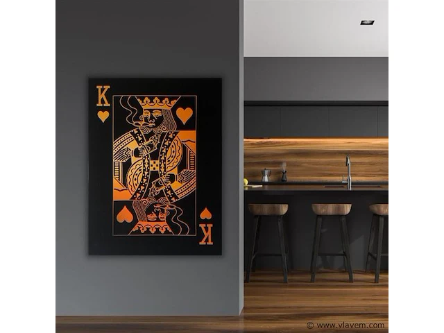 King of cards 60x80 cm - canvas wanddecoratie - afbeelding 2 van  2
