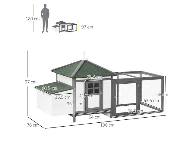 Kippenhok huisje multi-apparatuur baars helling - afbeelding 4 van  7