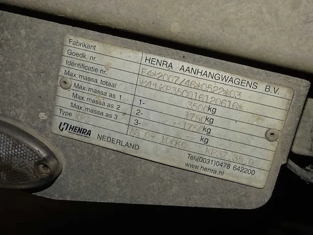 Kipper-aanhangwagen henra (3500kg) kp3 - afbeelding 18 van  26