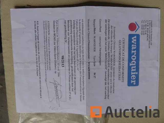 Kipwagen dubbelassig aluminium waroquier bi 27 - afbeelding 9 van  19