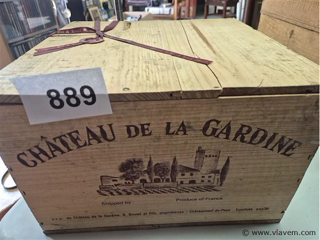 Kist 6 flessen chateau de la gardine 1994, kasteelwijn - afbeelding 1 van  5