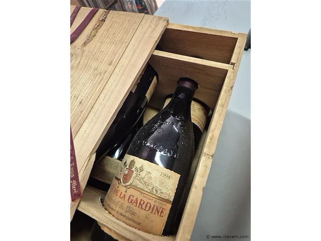 Kist 6 flessen chateau de la gardine 1994, kasteelwijn - afbeelding 4 van  5