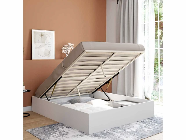 Kistbed 140x190 - wit met bedbodem - afbeelding 2 van  8