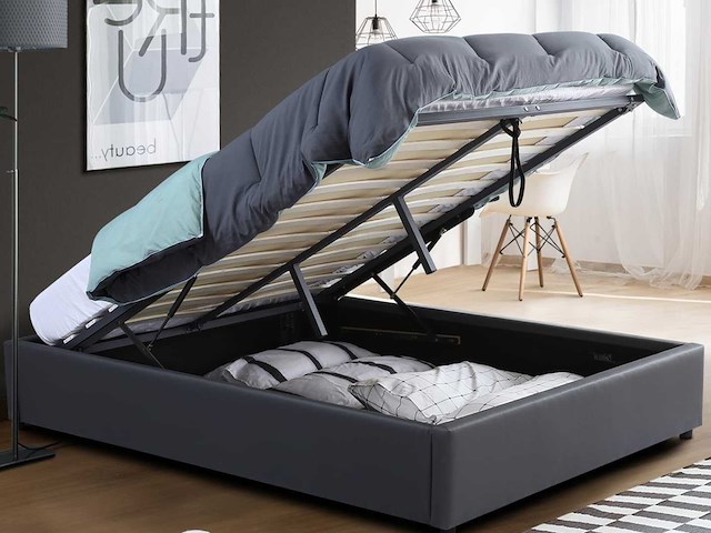 Kistbed 140x190cm met bedbodem - pvc grijs - afbeelding 1 van  8