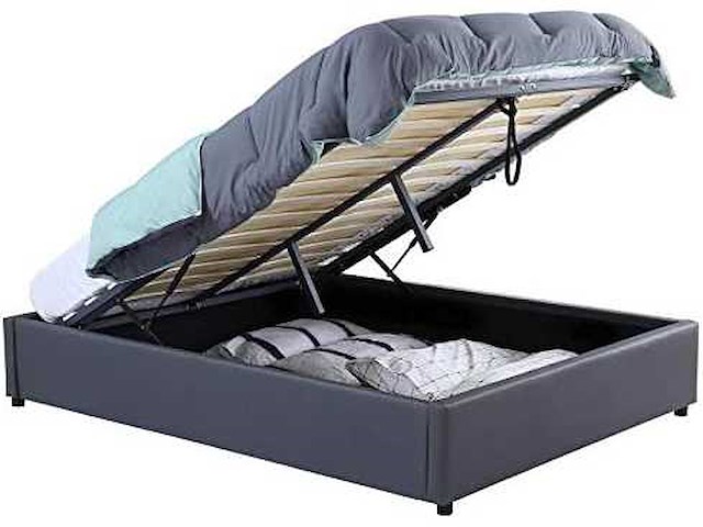 Kistbed 140x190cm met bedbodem - pvc grijs - afbeelding 7 van  8