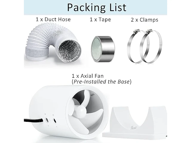 Kit met kanaalbuisventilator 100mm - afbeelding 3 van  4