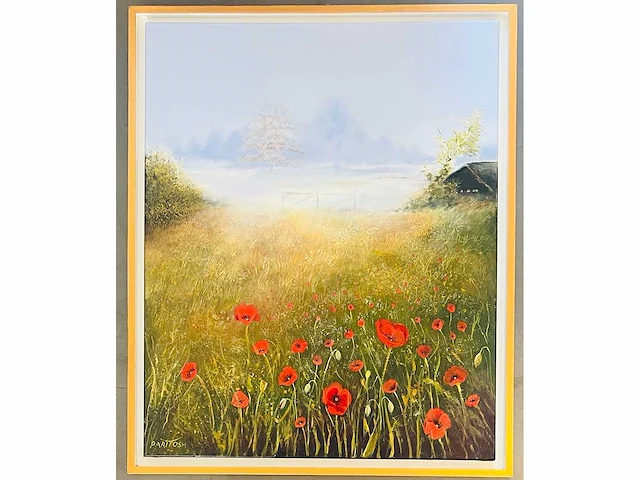 Klaas julsing - landschap met klaprozen - acryl op doek - afbeelding 10 van  13