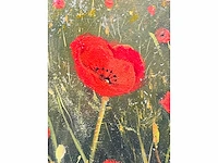 Klaas julsing - landschap met klaprozen - acryl op doek - afbeelding 11 van  13