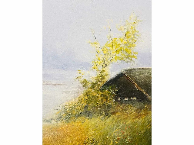 Klaas julsing - landschap met klaprozen - acryl op doek - afbeelding 12 van  13