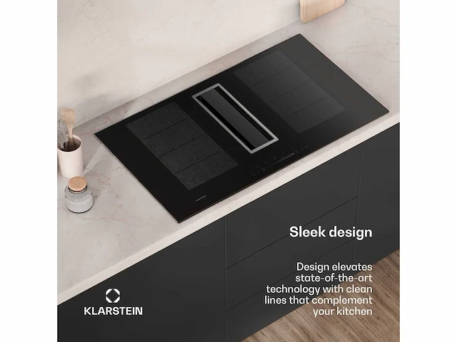 Klarstein chef - fusion down air system inductiekookplaat + downair afzuigkap - zwart - afbeelding 2 van  15