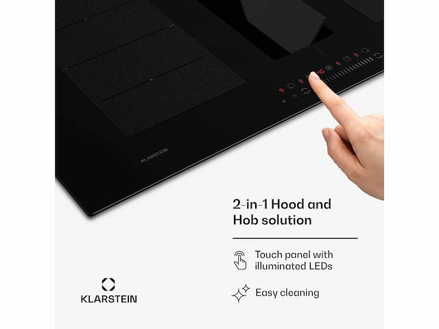 Klarstein chef - fusion down air system inductiekookplaat + downair afzuigkap - zwart - afbeelding 11 van  15