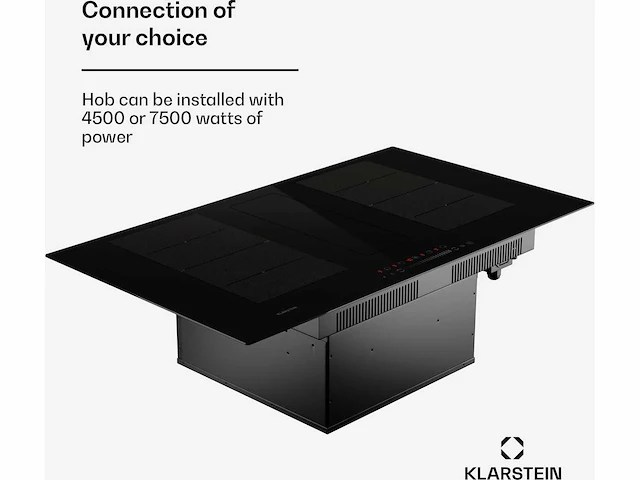 Klarstein chef - fusion down air system inductiekookplaat + downair afzuigkap - zwart - afbeelding 15 van  15