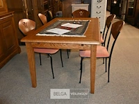 Klassieke verlengbare eetkamer tafel en 5 stoelen - afbeelding 1 van  7