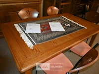 Klassieke verlengbare eetkamer tafel en 5 stoelen - afbeelding 2 van  7