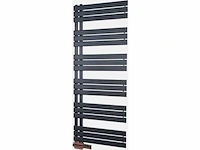 Klea agorta design handdoekradiator middenonderaansluiting 1640x600mm 996 watt geborsteld mat zwart - afbeelding 3 van  3