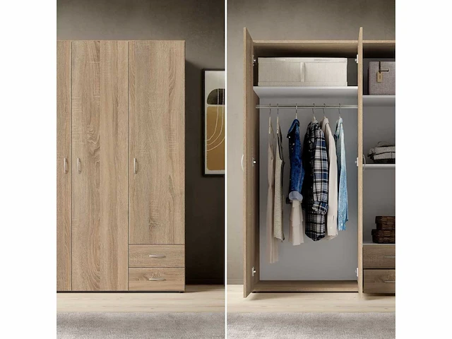 Kledingkast - multifunctioneel - sonoma eiken look - afbeelding 6 van  14