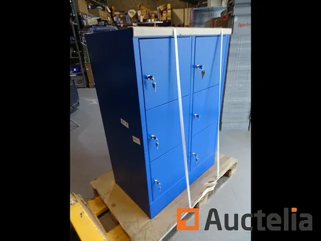 Kledingkast met 6 kluisjes pavoy (kleur blue) - winkelwaarde 573 € - afbeelding 2 van  5