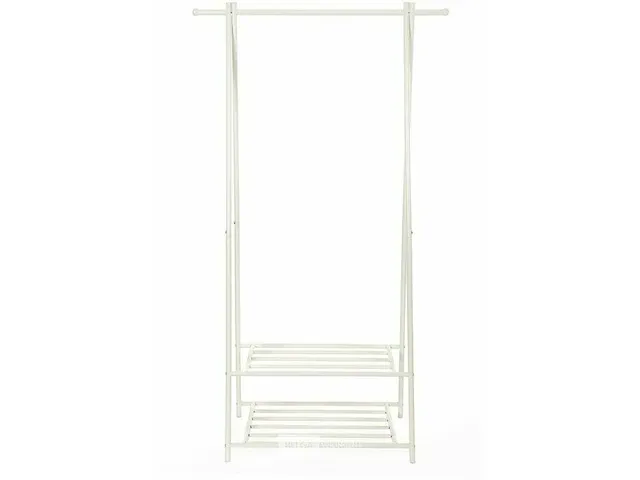 Kledingrek - wit - metaal - 87,5x155x41 - afbeelding 1 van  3