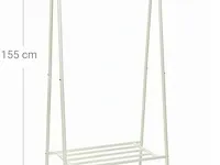 Kledingrek - wit - metaal - 87,5x155x41 - afbeelding 3 van  3