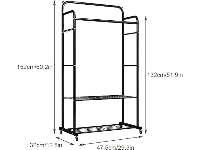 Kledingrek metaal - afbeelding 2 van  2