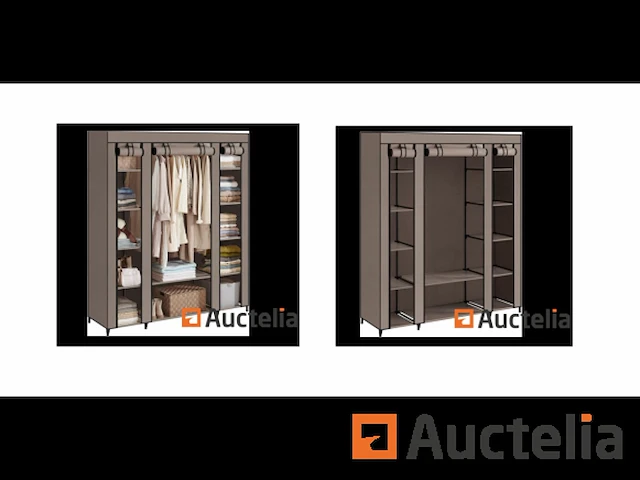 Kleerkast voor slaapkamer, stang met stoffen bekleding, 45 x 150 x 175 cm - afbeelding 1 van  1