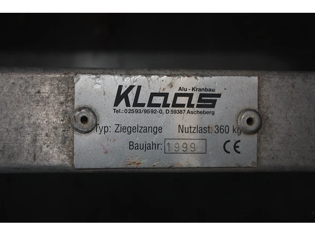 Klem voor dakwerkerskraan klaas bwj. 1999, 360 kg (17) - afbeelding 5 van  5