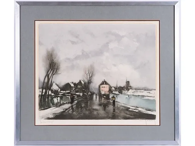 Kleurlithografie naar albert saverys - afbeelding 2 van  5