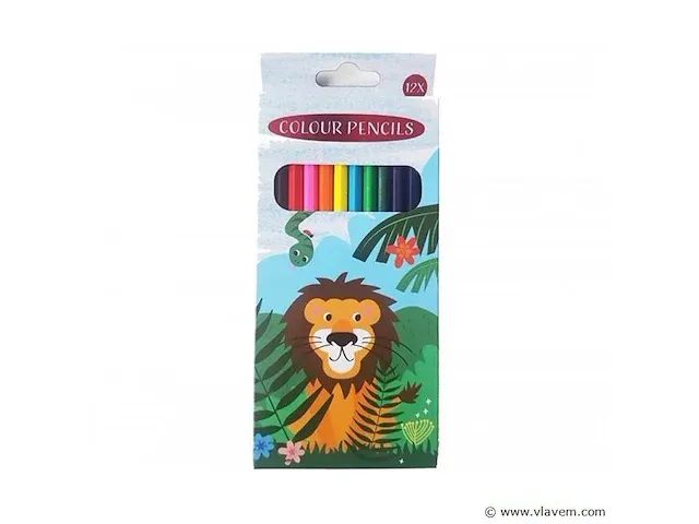 Kleurpotloden jungle 24 stuks 9x20cm 6 pakken - afbeelding 1 van  1