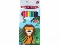 Kleurpotloden jungle 6 stuks 9x20cm 6 pakken - afbeelding 1 van  1
