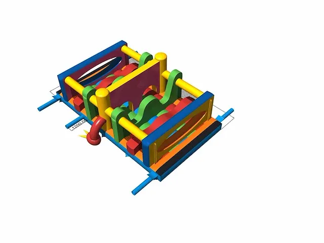 Kleurrijke en vol obstakels gevulde hindernisbaan van 9m x 5m - afbeelding 3 van  3