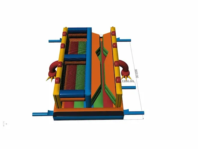 Kleurrijke en vol obstakels gevulde hindernisbaan van 9m x 5m - afbeelding 4 van  4