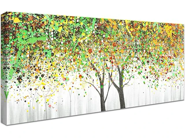 Kleurrijke levensboom ingelijste canvasprint - afbeelding 1 van  4