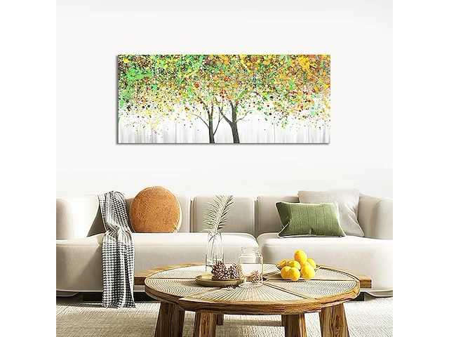 Kleurrijke levensboom ingelijste canvasprint - afbeelding 4 van  4