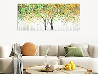 Kleurrijke levensboom ingelijste canvasprint - afbeelding 4 van  4