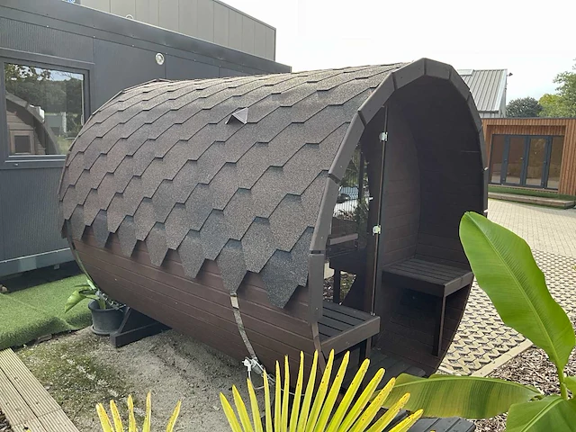 Koba buiten sauna - saunabarrel 2,5x2,25m - afbeelding 13 van  27