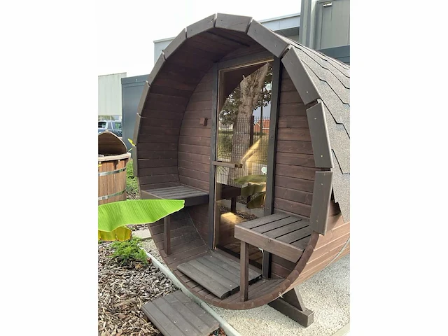 Koba buiten sauna - saunabarrel 2,5x2,25m - afbeelding 12 van  27