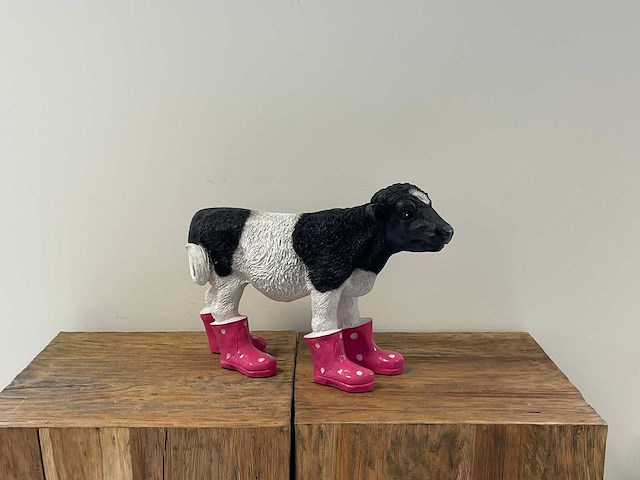 Koe met roze botjes h30cm - afbeelding 2 van  2