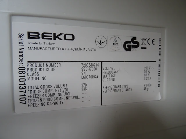 Koelkast beko - afbeelding 4 van  4