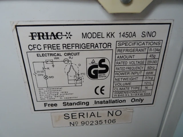 Koelkast friac - afbeelding 4 van  4