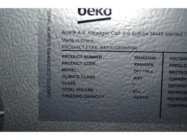Koelkast tafelmodel grijs df1-11n-4 (7) - afbeelding 6 van  6