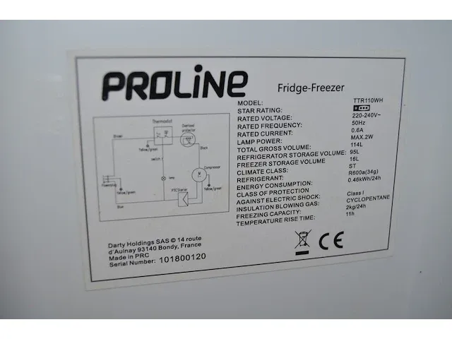 Koelkast tafelmodel proline, mini koelkast model cr-40a (defect) - afbeelding 6 van  9