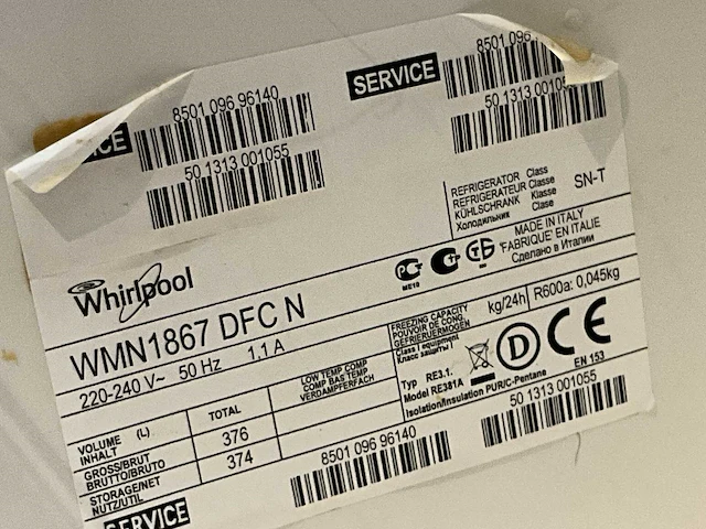 Koelkast whirlpool wmn1867 dfc n - afbeelding 3 van  3
