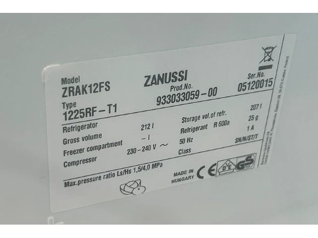 Koelkast zanussi - afbeelding 5 van  6