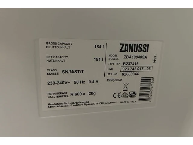 Koelkast zanussi - afbeelding 6 van  7