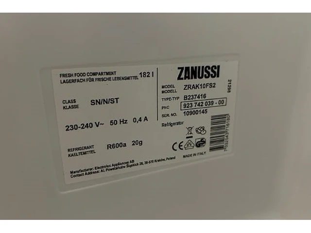 Koelkast zanussi - afbeelding 5 van  6