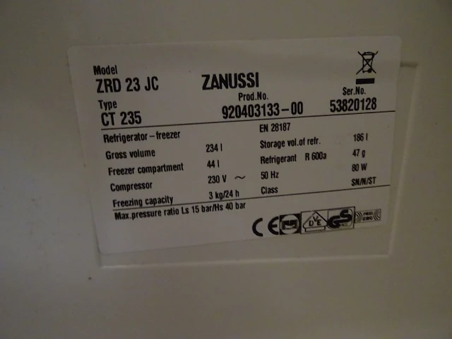 Koelkast zanussi - afbeelding 3 van  3