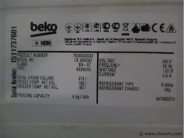 Koel/vrieskast - afbeelding 3 van  3