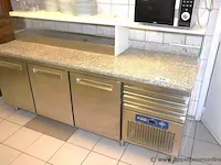 Koelwerktafel diamond, type mr-maxipizza, afm plm 211x70cm, vv marmeren bovenblad, 3 deuren - afbeelding 1 van  4