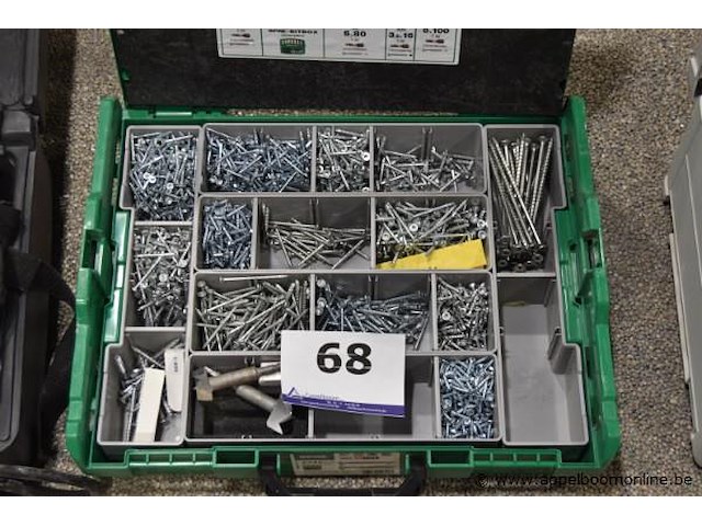 Koffer inhoudend diverse schroeven - afbeelding 1 van  2