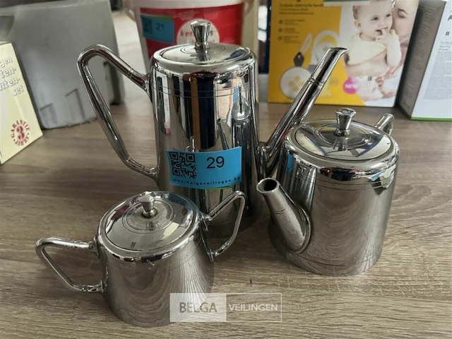 Koffiepot met suiker- en melkpotje - afbeelding 1 van  3